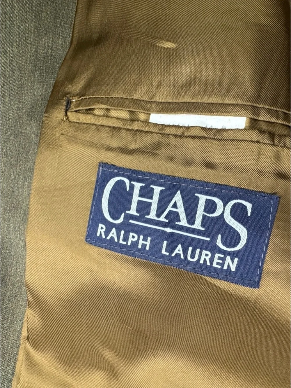 Chaps Ralph Lauren 42R Olive Green 100% Wool Sport Coat Blazer Made Canada